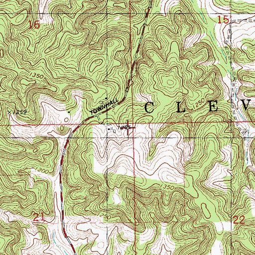 Topographic Map of Town of Cleveland, WI