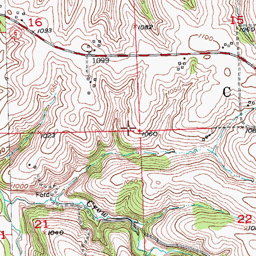 Topographic Map of Town of Clifton, WI
