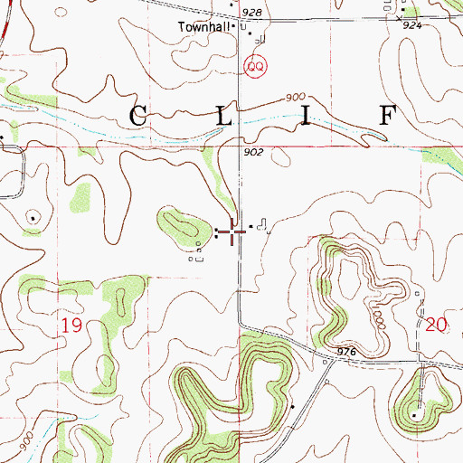 Topographic Map of Town of Clifton, WI