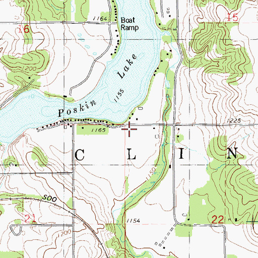 Topographic Map of Town of Clinton, WI