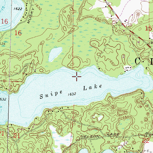 Topographic Map of Town of Cloverland, WI