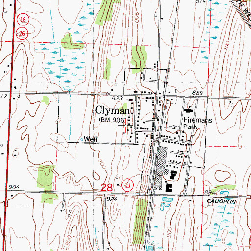 Topographic Map of Village of Clyman, WI