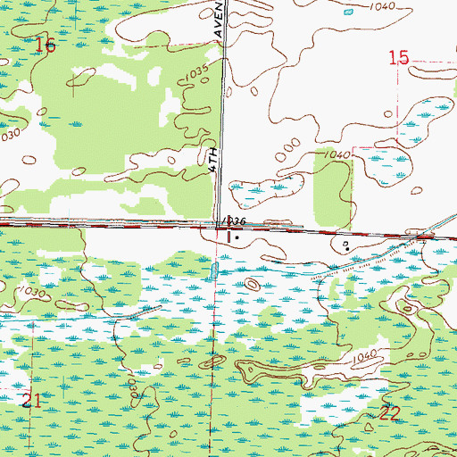 Topographic Map of Town of Colburn, WI