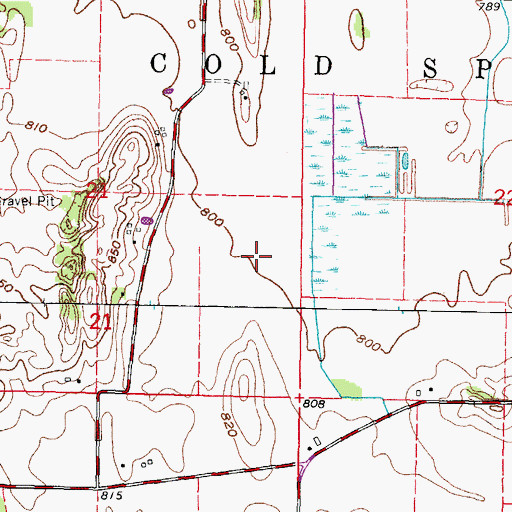 Topographic Map of Town of Cold Spring, WI