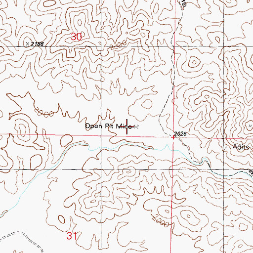 Topographic Map of Black Queen Mine, AZ