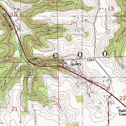 Topographic Map of Town of Coon, WI