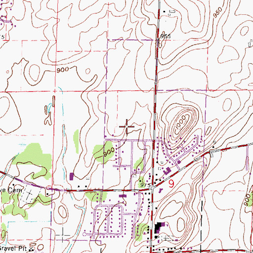 Topographic Map of Village of Cottage Grove, WI