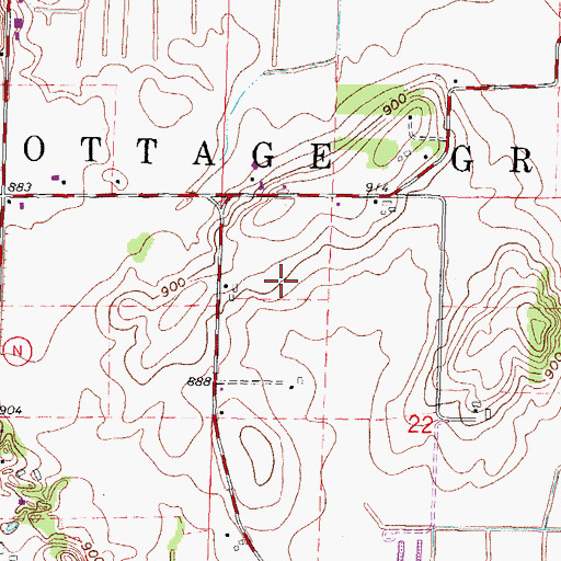 Topographic Map of Town of Cottage Grove, WI