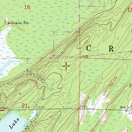 Topographic Map of Town of Crandon, WI