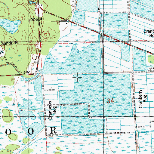 Topographic Map of Town of Cranmoor, WI