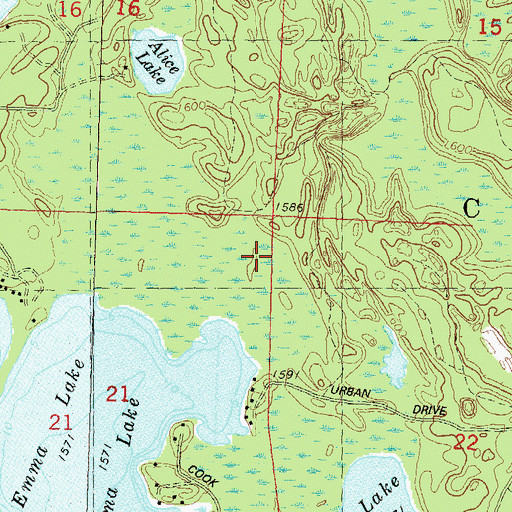 Topographic Map of Town of Crescent, WI
