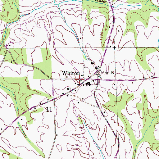 Topographic Map of Whiton United Methodist Church, AL