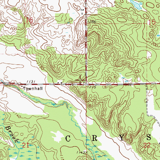 Topographic Map of Town of Crystal, WI