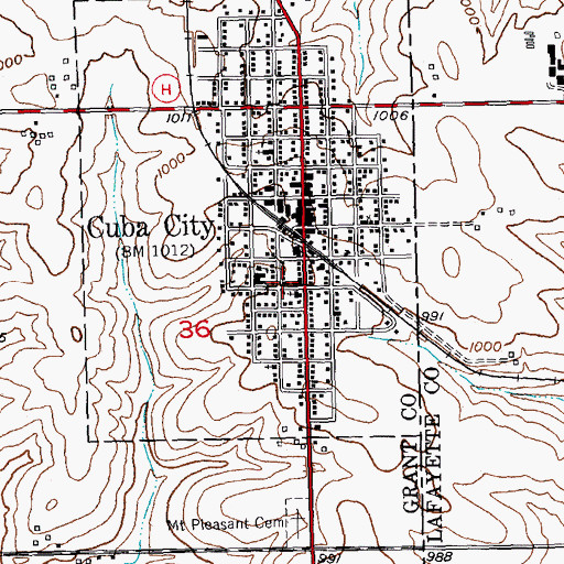 Topographic Map of City of Cuba City, WI