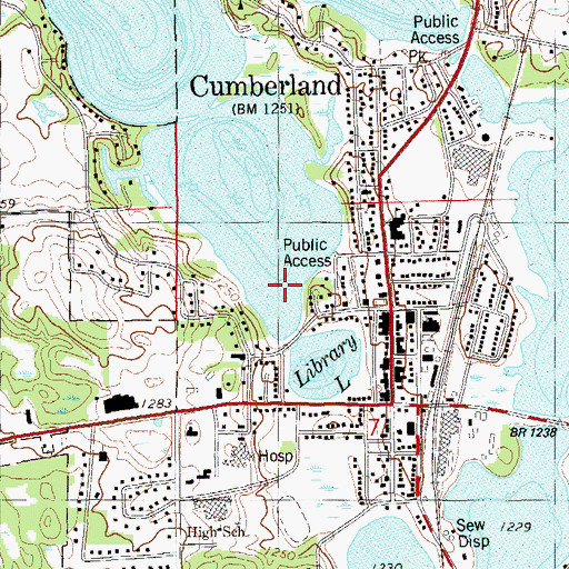 Topographic Map of City of Cumberland, WI
