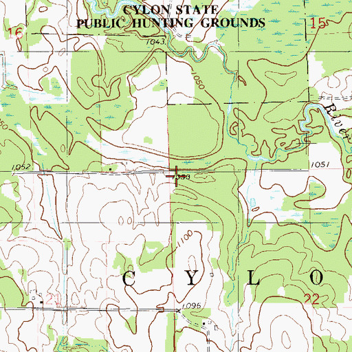 Topographic Map of Town of Cylon, WI