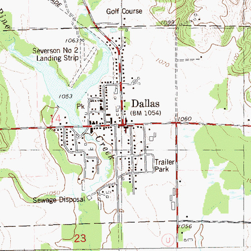 Topographic Map of Village of Dallas, WI