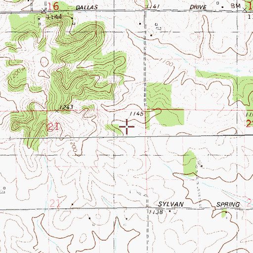 Topographic Map of Town of Dallas, WI