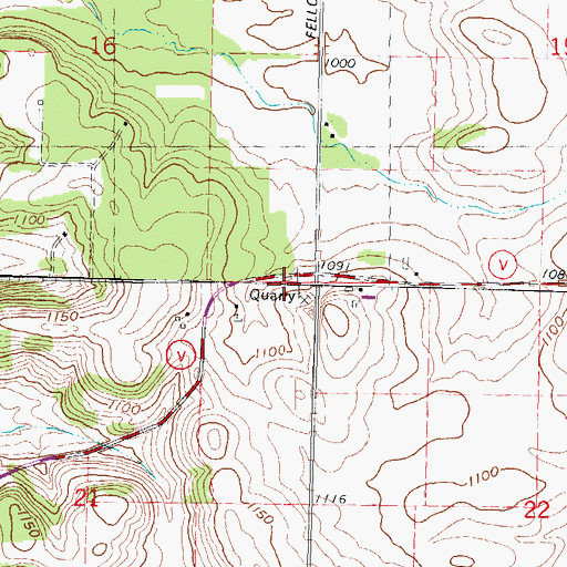Topographic Map of Town of Dane, WI