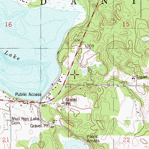 Topographic Map of Town of Daniels, WI