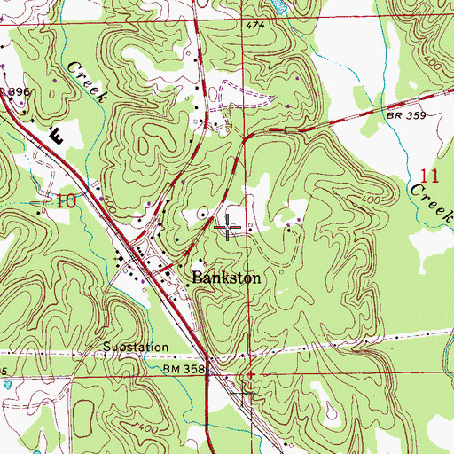 Topographic Map of Bankston Cemetery, AL