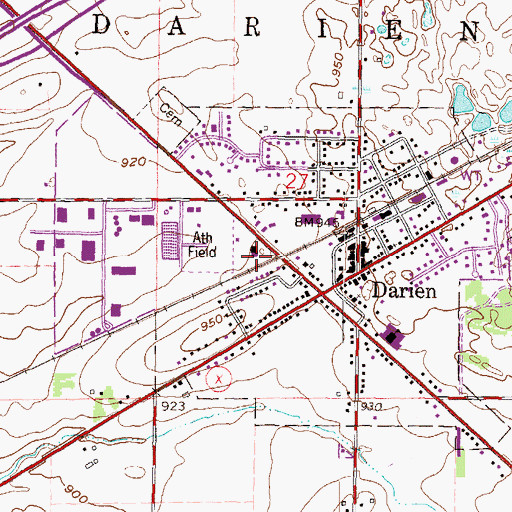 Topographic Map of Village of Darien, WI
