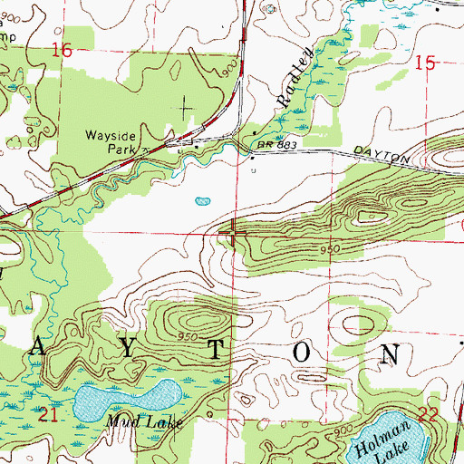 Topographic Map of Town of Dayton, WI