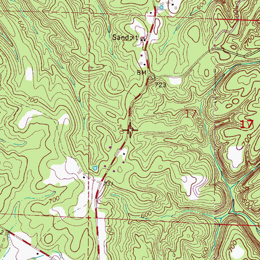 Topographic Map of Boley Church, AL
