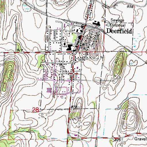 Topographic Map of Village of Deerfield, WI