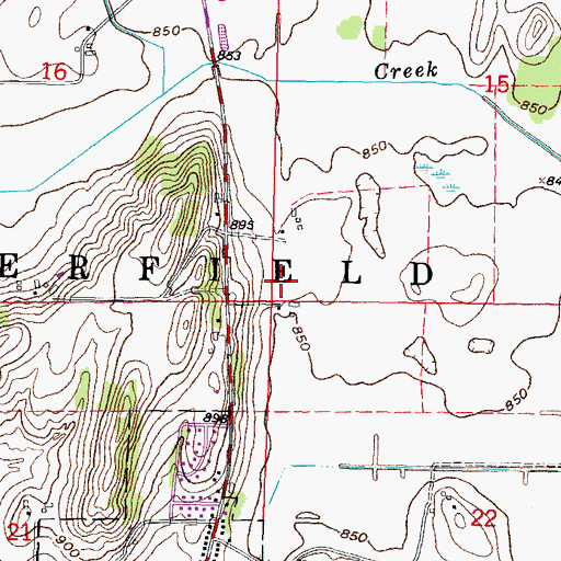 Topographic Map of Town of Deerfield, WI