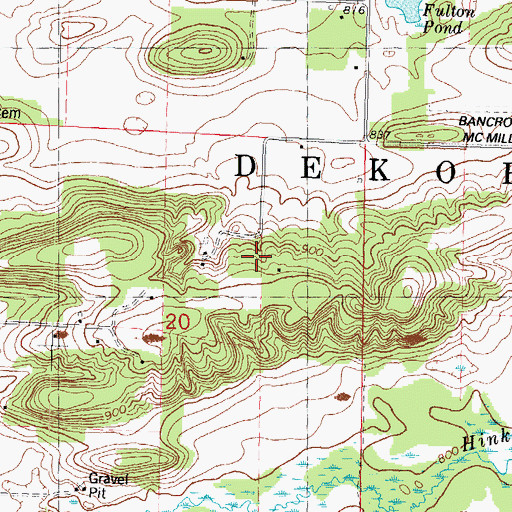 Topographic Map of Town of Dekorra, WI