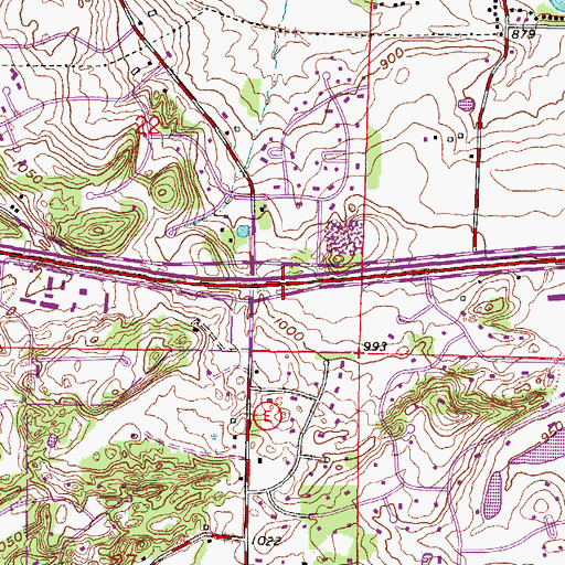 Topographic Map of Town of Delafield, WI