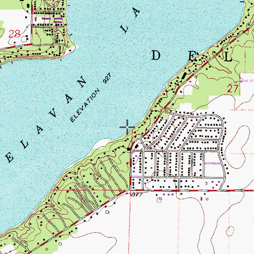 Topographic Map of Town of Delavan, WI