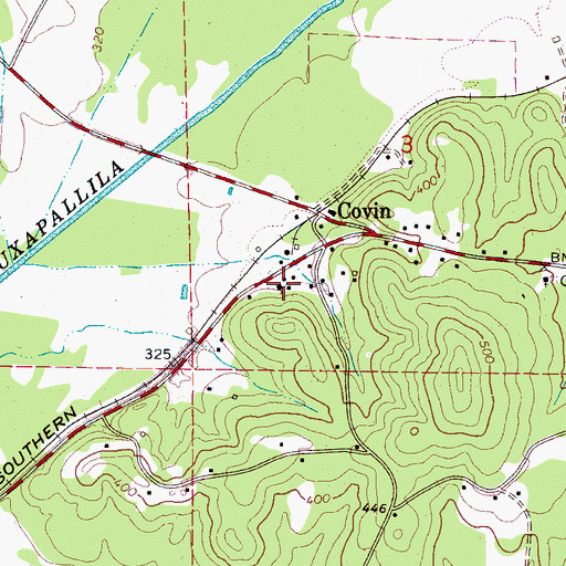 Topographic Map of Covin Church, AL