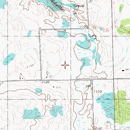 Topographic Map of Town of Delmar, WI