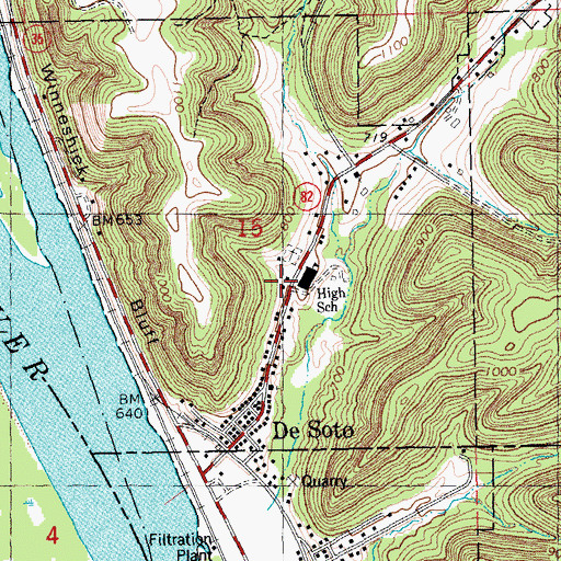 Topographic Map of Village of De Soto, WI