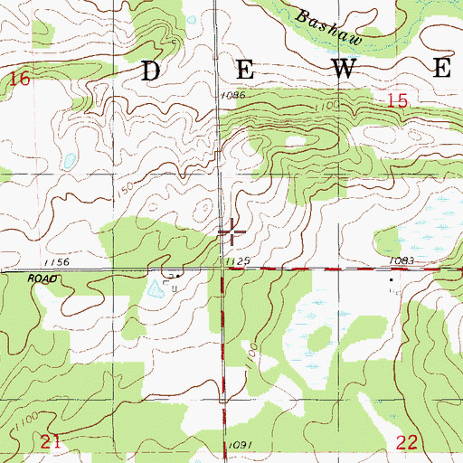 Topographic Map of Town of Dewey, WI