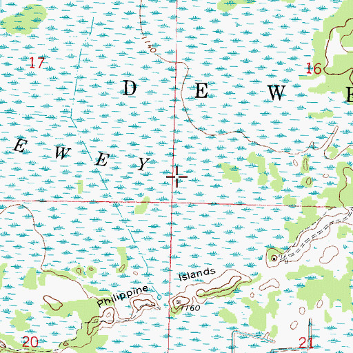 Topographic Map of Town of Dewey, WI