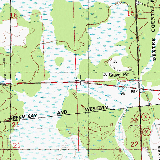 Topographic Map of Town of Dexter, WI