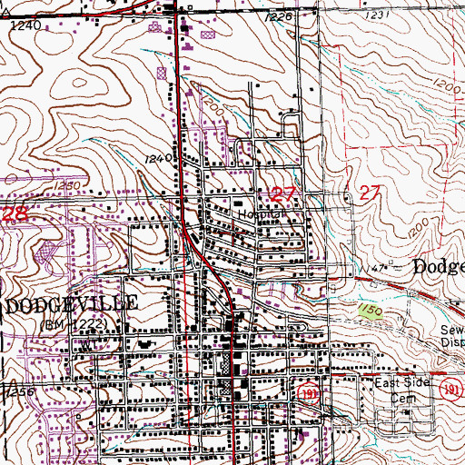 Topographic Map of City of Dodgeville, WI