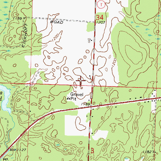 Topographic Map of Town of Doty, WI