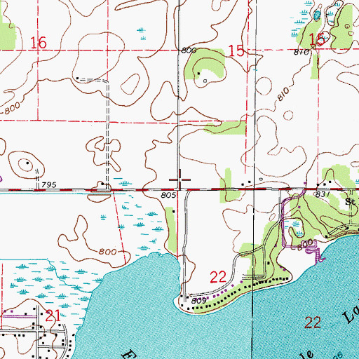 Topographic Map of Town of Dover, WI