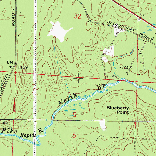 Topographic Map of Town of Dunbar, WI