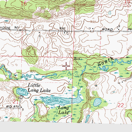Topographic Map of Town of Dupont, WI