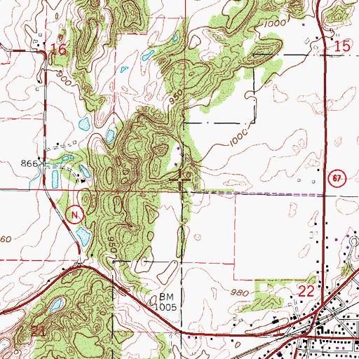 Topographic Map of Town of Eagle, WI