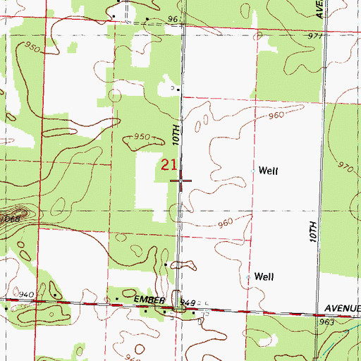 Topographic Map of Town of Easton, WI