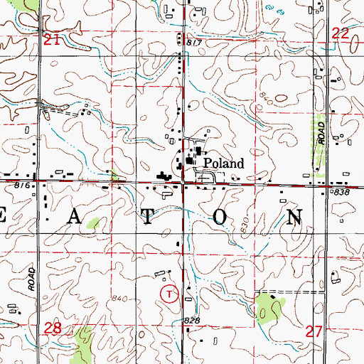Topographic Map of Town of Eaton, WI