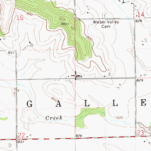 Topographic Map of Town of Eau Galle, WI
