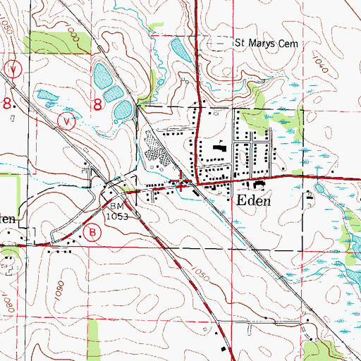 Topographic Map of Village of Eden, WI