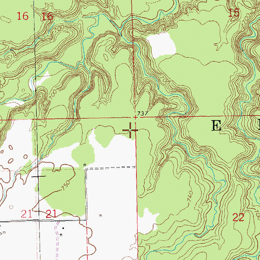 Topographic Map of Town of Eileen, WI